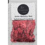 6mm Metallic Red Solid Heart Sequins - Kat Scrappiness