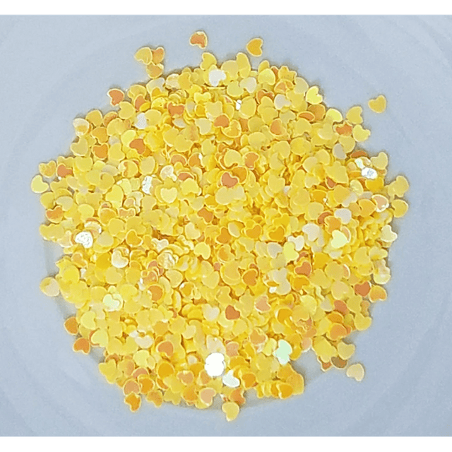 3mm Yellow Solid Heart Sequins - Kat Scrappiness