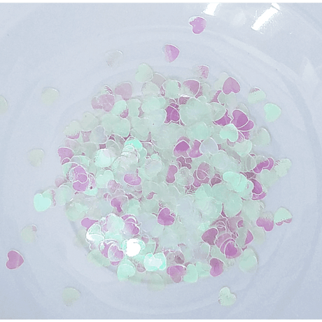 6mm Clear AB Heart Sequins - Kat Scrappiness