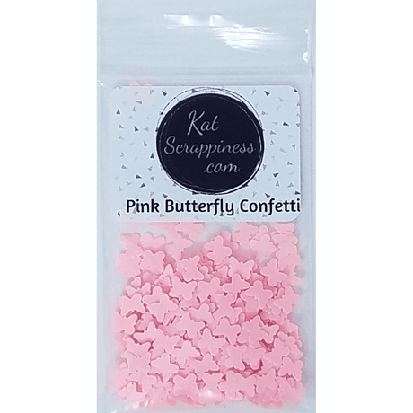 Pink Butterfly Confetti - Kat Scrappiness