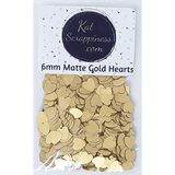 6mm Matte Gold Solid Heart Sequins - Kat Scrappiness