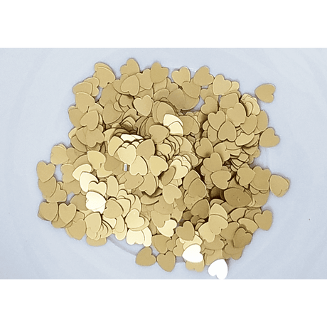 6mm Matte Gold Solid Heart Sequins - Kat Scrappiness