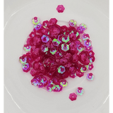 6mm (Translucent) Magenta Flower Blossom Sequins - Kat Scrappiness