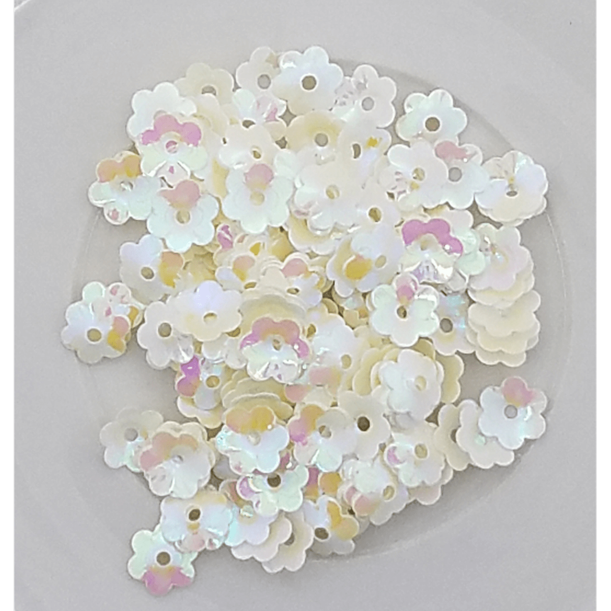 6mm Ivory Flower Blossom Sequins - Kat Scrappiness