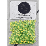 4mm Lime Green Flower Blossom Sequins Shaker Card Fillers - Kat Scrappiness