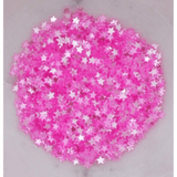 3mm Transparent Neon Pink Solid Star Sequins - Kat Scrappiness