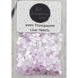 4mm Transparent Lilac Solid Heart Confetti - Sequins - Kat Scrappiness