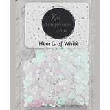 White Hearts Sequin Mix (Hearts of White) - Kat Scrappiness