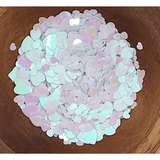 White Hearts Sequin Mix (Hearts of White) - Kat Scrappiness