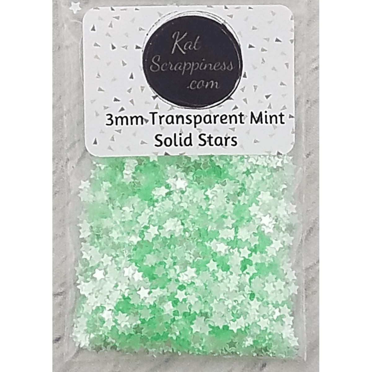 3mm Transparent Mint Solid Star Sequins - Kat Scrappiness