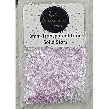 3mm Transparent Lilac Solid Stars - Sequins - Kat Scrappiness