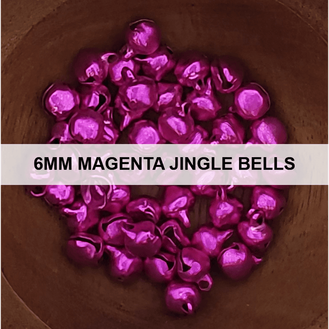 6mm Magenta Jingle Bells - Kat Scrappiness