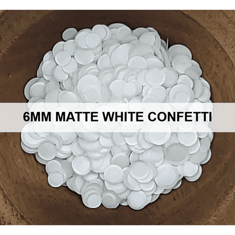 6mm Matte White Confetti Sequins - Kat Scrappiness