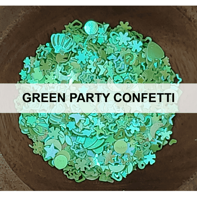 Green Party Confetti - Sequins - Kat Scrappiness