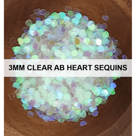 3mm Clear AB Heart Sequins