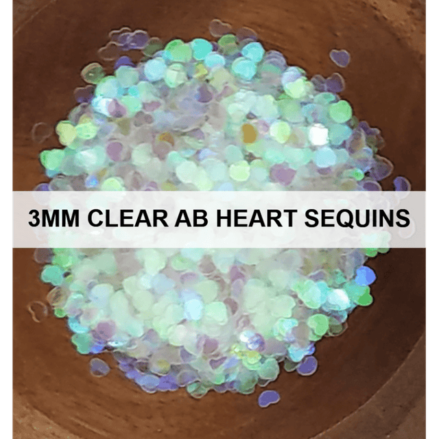 3mm Clear AB Heart Sequins