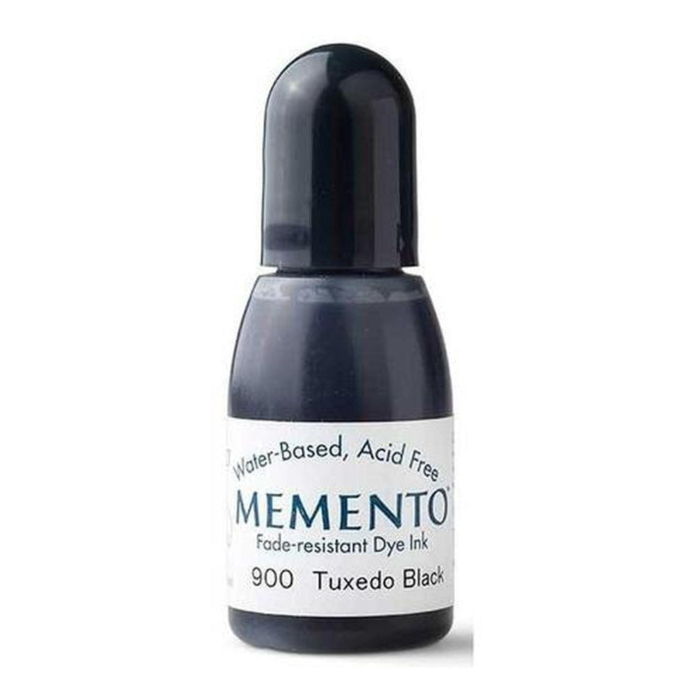 Tuxedo Black Memento Dye Ink Refill .5oz - Kat Scrappiness