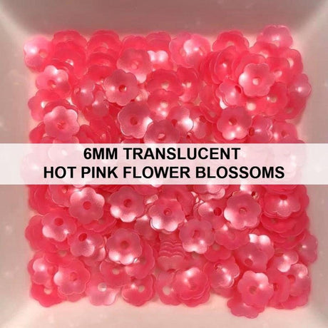 6mm Translucent Hot Pink Flower Blossom Sequins - Kat Scrappiness