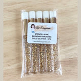 1/2" Stencil & Ink Soft Blending Brushes - Gold Glitter