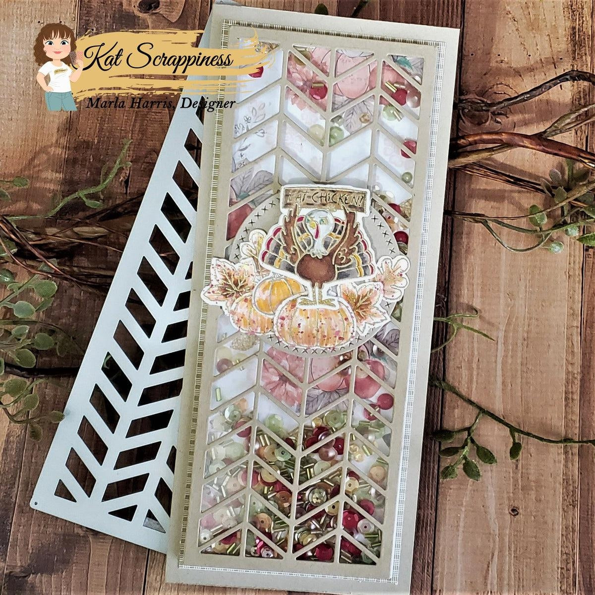 Slimline Chevron Background Craft Die - CLEARANCE!