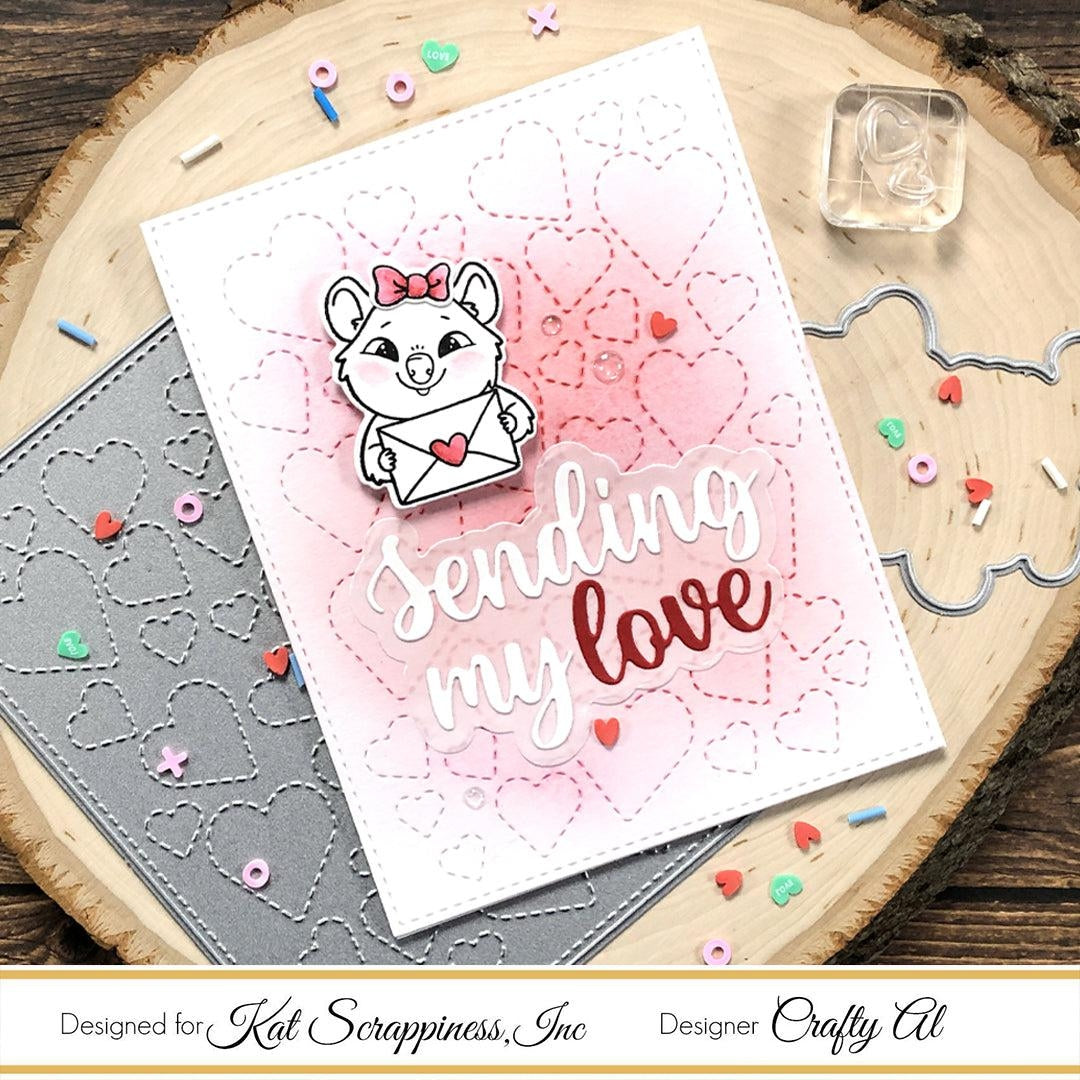 Stitched Hearts Background Craft Die