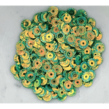 Golden Green Pinwheel Sequin Mix - Kat Scrappiness