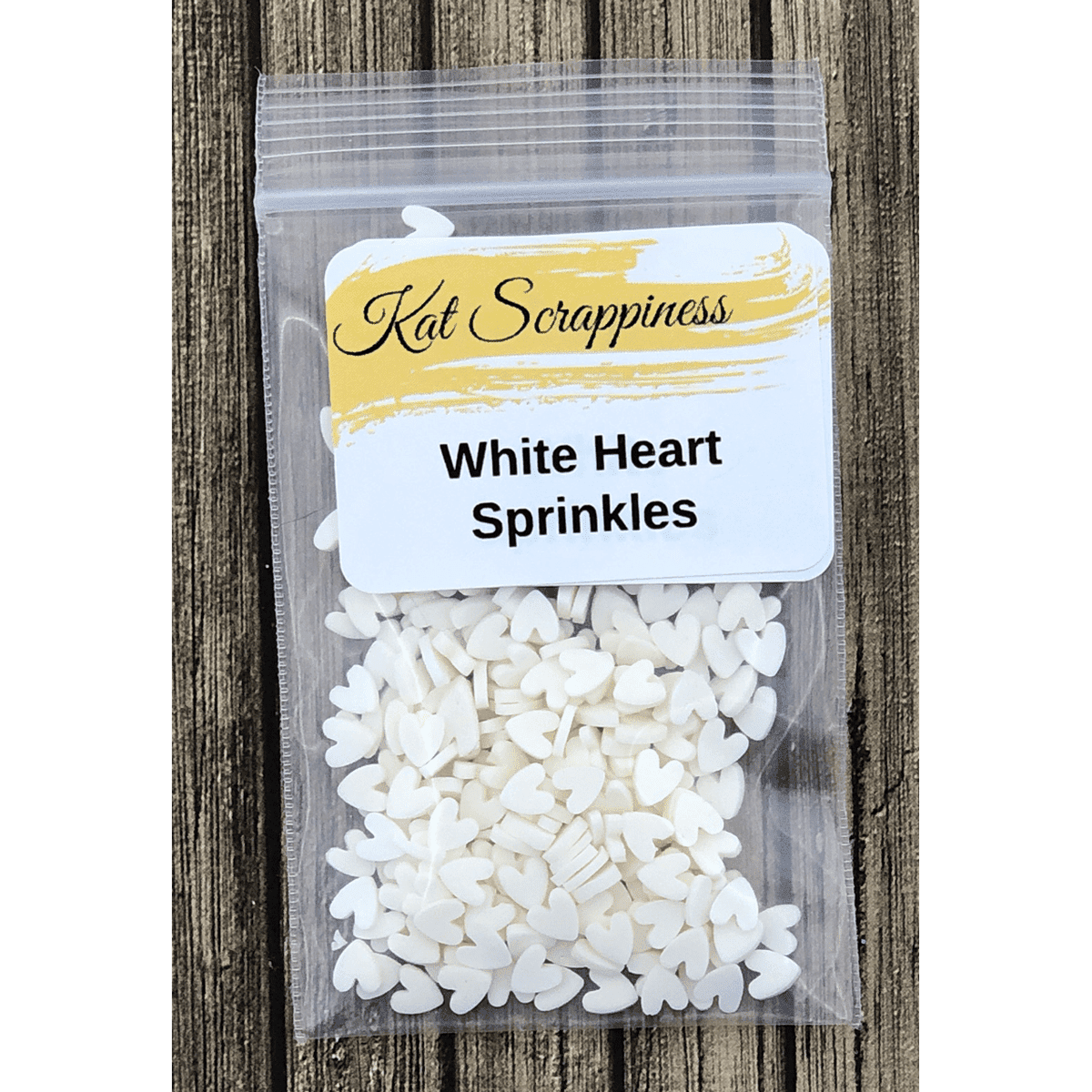 White Hearts Sprinkles (Small) by Kat Scrappiness - Kat Scrappiness