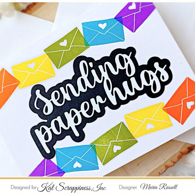 Sending Paper Hugs Word Dies With Shadow