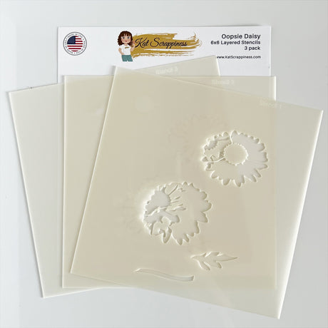 Oopsie Daisy 6x6 Layering Stencils - 3pk