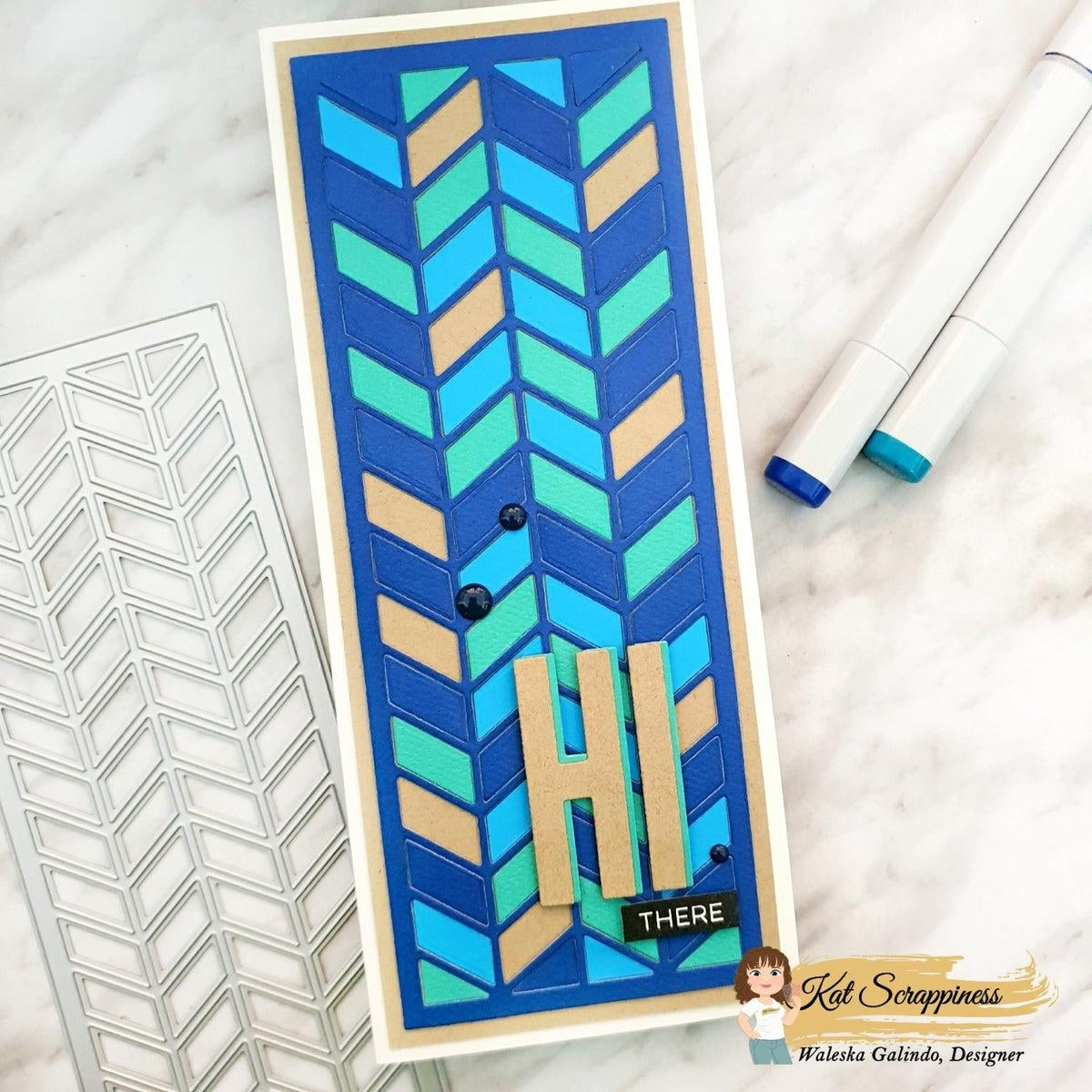 Slimline Chevron Background Craft Die - CLEARANCE!