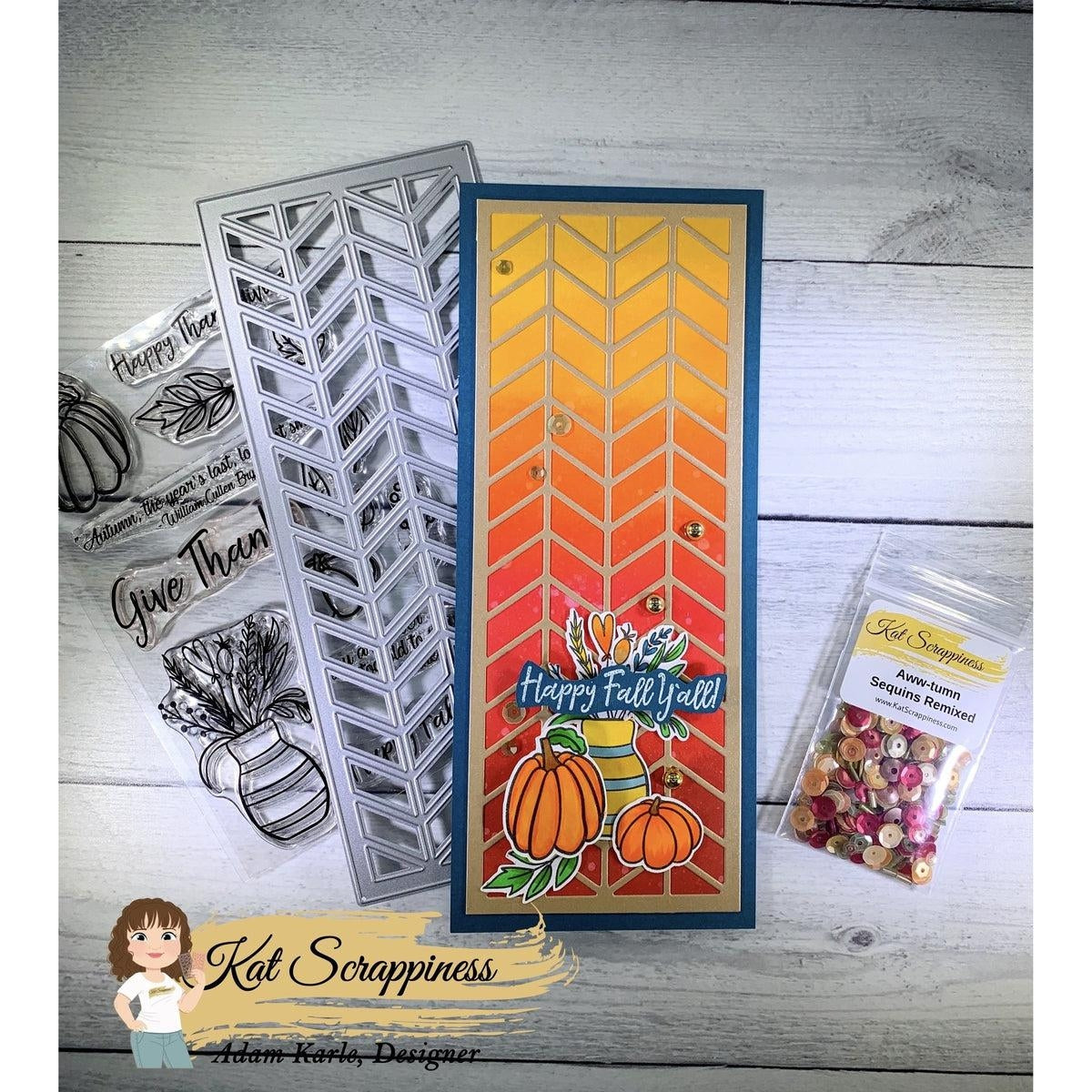 Slimline Chevron Background Craft Die - CLEARANCE!