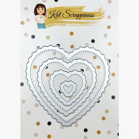 Stitched Fancy Scalloped Heart Dies by Kat Scrappiness - Kat Scrappiness