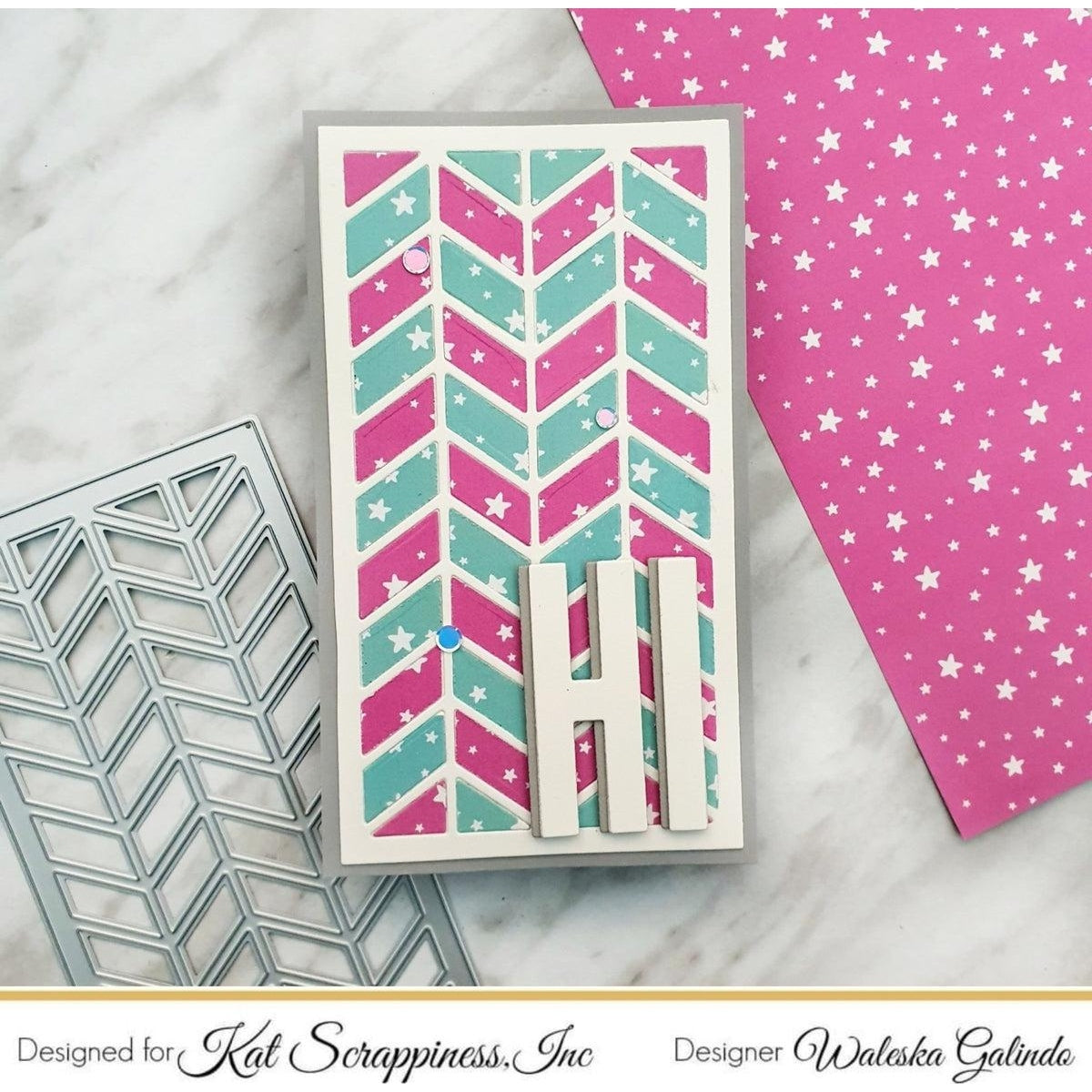 MINI Slimline Chevron Background Craft Die