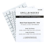 Spellbinders Card Shoppe Essentials Foam Squares Mix, Black, 2mm