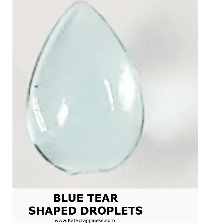 Transparent Blue Tear Shaped Droplets