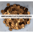 6mm Brown Flat Flower Sequins