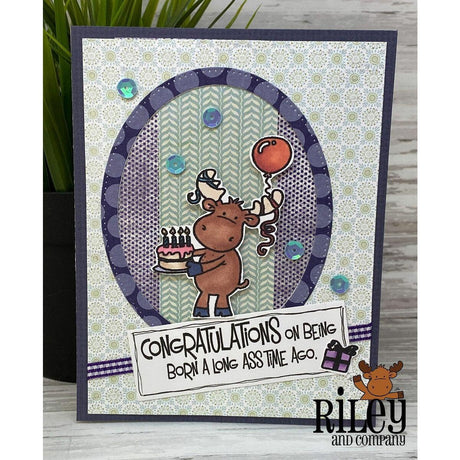 Congratulations for Being Born Cling Stamp by Riley & Co