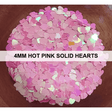 4mm Solid Hot Pink Heart Sequins - Kat Scrappiness