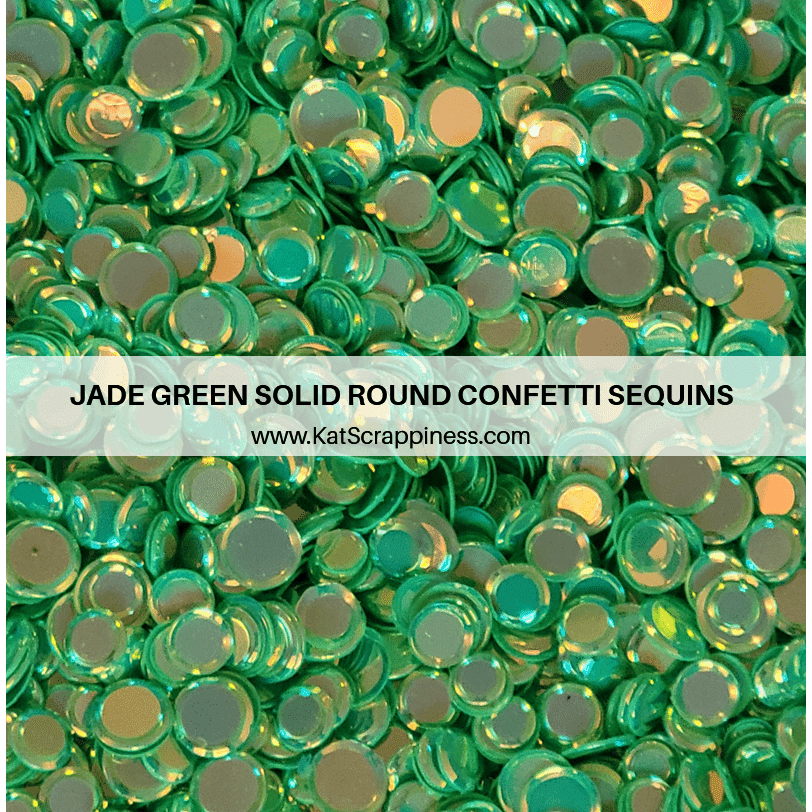 Jade Green Solid Round Confetti Sequin Mix