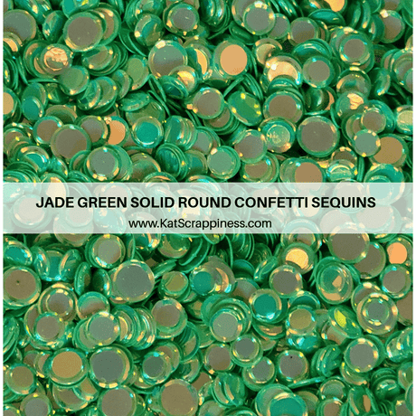 Jade Green Solid Round Confetti Sequin Mix