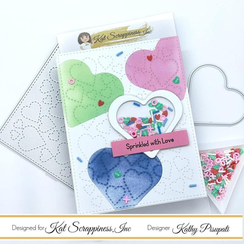 Stitched Hearts Background Craft Die