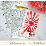 Mini Slimline Heart Sunburst Craft Die