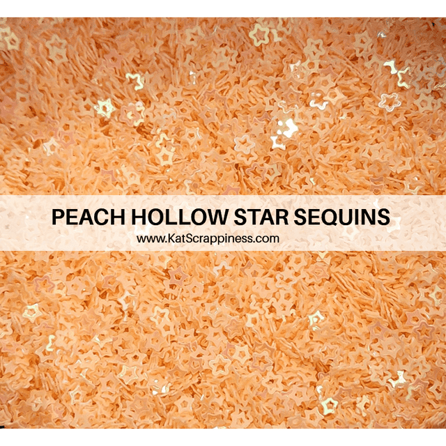 3mm Peach Hollow Star Sequins