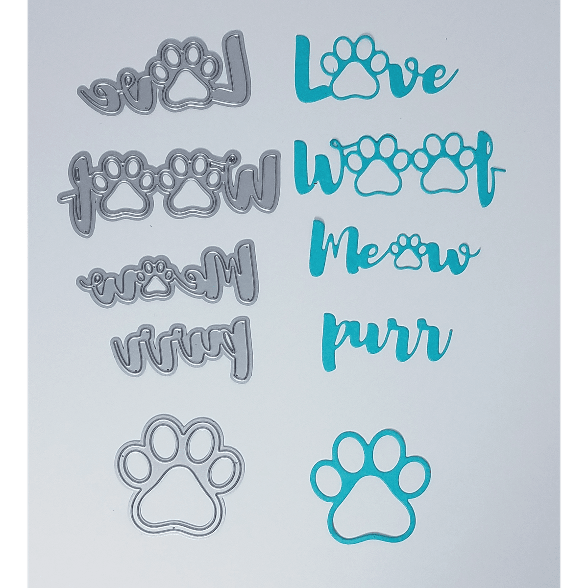 Pet Sentiments Brush Script Word & Sentiment Die Set by Kat Scrappiness - Kat Scrappiness