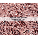 Rose Gold Solid Round Confetti Sequin Mix