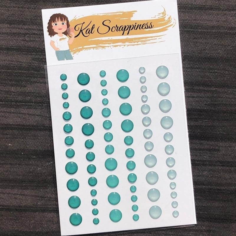 Shades of Teal Enamel Dots