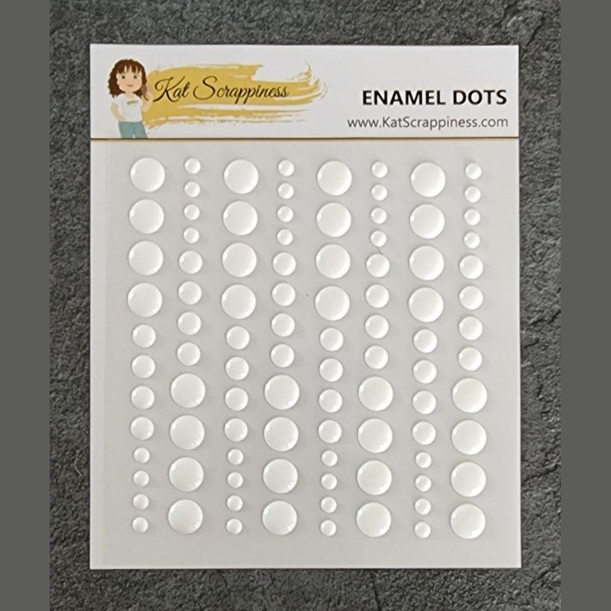 White Enamel Dots - 96pc