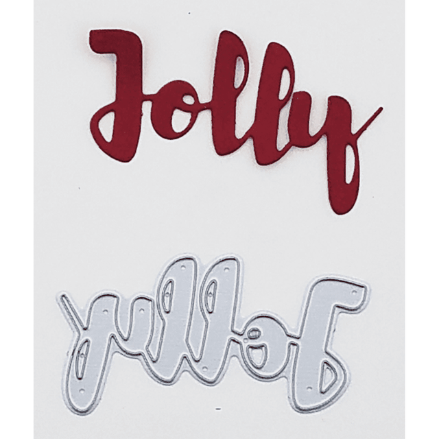 "Jolly" Brush Script Word & Sentiment Die by Kat Scrappiness - Kat Scrappiness